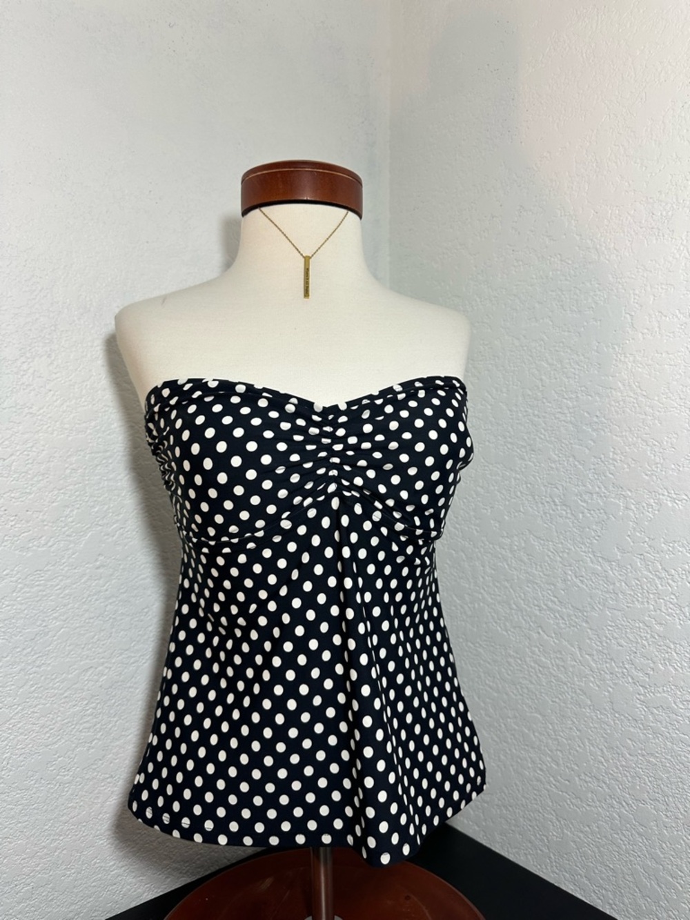 Norma Kamali Swimwear Retro Polka‎ Dots Corset Top Size L